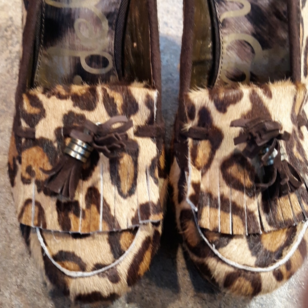 Sam Edelman Wesley Brahma Leopard Wedge Size 8 - Picture 8 of 10